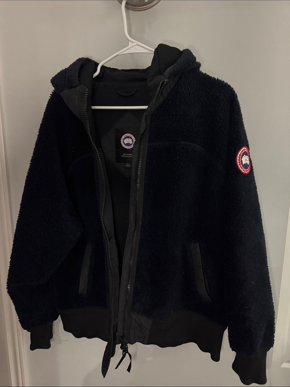 Canada Goose Men’s Black Sherpa Puffer Hoodie